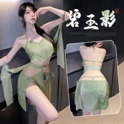 【情趣內(nèi)衣】霏慕小家碧玉印花分片裙套裝6296